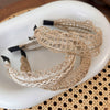 Women's Linen And Straw Weaving Geometric Hair Hoop Headband Hair Accessories