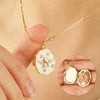 Women's Literary Retro Light Luxury Geometric Stainless Steel And Titanium Steel Photo Album Box Pendant O Chain Necklace
