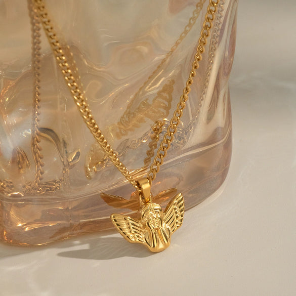 Women's Little Angel Niche Light Luxury Titanium Steel Necklace With Geometric Pattern Electroplated O Word Chain