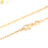 Women's Lobster Clasp Round Bead Chain Necklace With Gold Tone Electroplated Copper Chain And Pu Leather Wax Rope In New Chinese Style