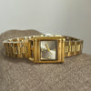 Women's Lockshaped Vintage Retro Creative Gold Quartz Watch With Square Dial Metal Case Stainless Steel Strap And Buckle