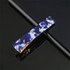 Women's Long Acetate Hair Clip Retro Sculpted Side Barrette With Leopard And Marble Pattern