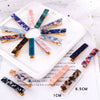 Women's Long Acetate Hair Clip Retro Sculpted Side Barrette With Leopard And Marble Pattern