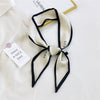 Women's Long Decorative Silk Scarf Ribbon Tie For Bag Handle Wrapping Shirt Matching And Neck Tie Accent