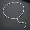 Women's Long Geometric Copper Necklace With Zircon Inlay Electroplated Fashion Jewelry Wholesale