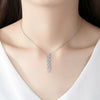 Women's Long Geometric Pendant Necklace With Copper And Zircon Electroplated Fashion Jewelry