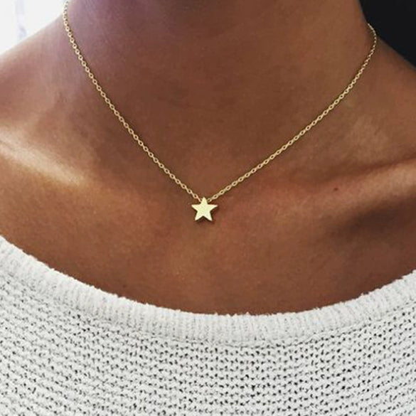 Women's Long Jewelry Thickened Sweater Necklace With Five Pointed Star Pendant Made Of Alloy Artificial Crystal Semi Precious Stones And Verbal Chain Featuring Plaid Pattern