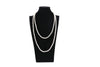 Women's Long Pearl Necklace With Geometric Design Polished Finish And Ball Chain Fashion Jewelry