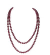 Women's Long Pearl Necklace With Geometric Design Polished Finish And Ball Chain Fashion Jewelry