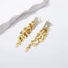 Women's Long Tassel Goldtone Sequin Zircon Drop Earrings Electroplated Exaggerated Light Luxury Statement Jewelry