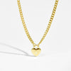 Women's Love Heartshaped Pendant Clavicle Chain With Coarse Regular Chain Copper Material Electroplated Platinum 18K Gold Geometry Styling
