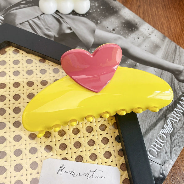 Women's Love Style Plastic And Resin Handmade Hair Shark Clip Hair Accessories