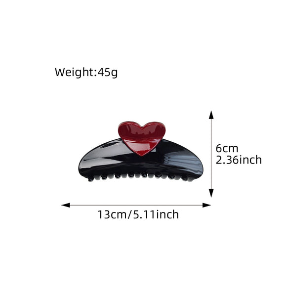 Women's Love Style Plastic And Resin Handmade Hair Shark Clip Hair Accessories