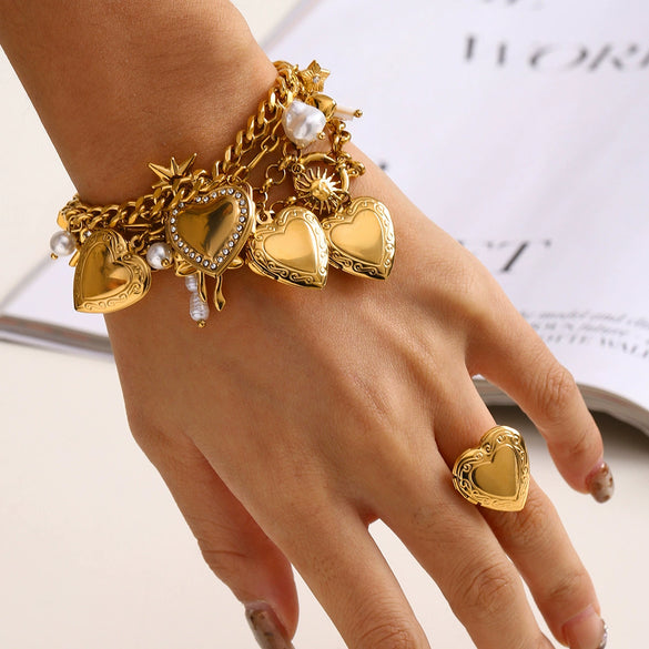 Women's Love Titanium Steel Bracelet With Geometric Design Electroplated Light Luxury High End Jewelry