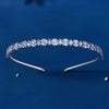 Women's Lovely Zircon Flower Headband With Fairy Inspired Geometric Plaid Inlay Details