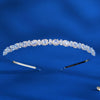 Women's Lovely Zircon Flower Headband With Fairy Inspired Geometric Plaid Inlay Details