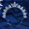 Women's Lovely Zircon Flower Headband With Fairy Inspired Geometric Plaid Inlay Details