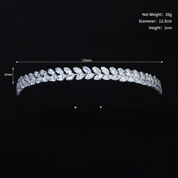 Women's Lovely Zircon Flower Headband With Fairy Inspired Geometric Plaid Inlay Details