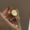 Women's Luxury Alloy And Stainless Steel Round Dial Watch With Mesh Band