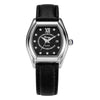 Women's Luxury Barrelshaped Quartz Watch Alloy Case Genuine Leather Strap Stainless Steel Buckle Mineral Reinforced Glass Mirror