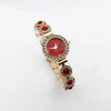 Women's Luxury Chalcedony Bracelet Watch With Diamond Embedded Alloy Case Stainless Steel Strap Round Dial Quartz Watch