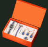Women's Luxury Compact Diamond Shaped Quartz Watch Set With Stainless Steel Strap And Alloy Case