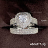 Women's Luxury Engagement And Wedding Rings Heartshaped Copper Material Zircon Design