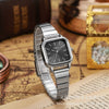Women's Luxury Fashion Square Dial Alloy Case Iron Band Quartz Watch