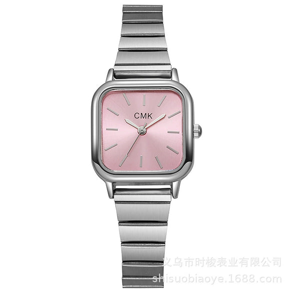 Women's Luxury Fashion Square Dial Alloy Case Iron Band Quartz Watch