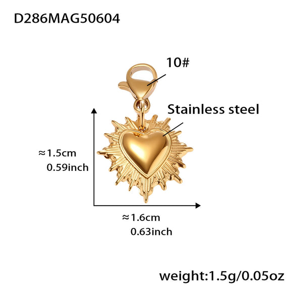 Women's Luxury Ferris Wheel Heart Cross Necklace With Geometric Pattern Made Of Stainless Steel Zircon Enamel Glaze And Titanium Steel Electroplated