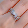 Women's Luxury Geometric Copper Ring Inlaid With Zirconia Niche Style Jewelry