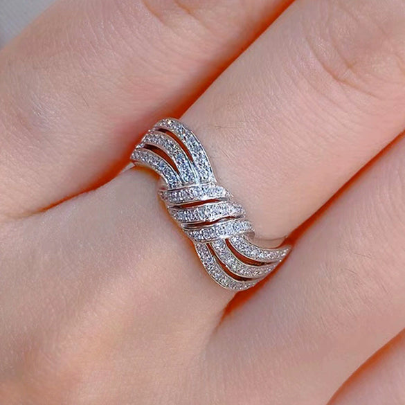 Women's Luxury Geometric Copper Ring Inlaid With Zirconia Niche Style Jewelry