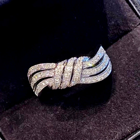 Women's Luxury Geometric Copper Ring Inlaid With Zirconia Niche Style Jewelry