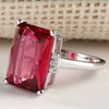 Women's Luxury Geometric Metal Ring With Topaz And Sapphire Style Diamond Look Fashion Jewelry Wholesale