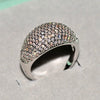 Women's Luxury Geometric Zircon Ring Gold Plated Brass And White Steel With Full Stone Inlay Fashion Jewelry