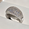 Women's Luxury Geometric Zircon Ring Gold Plated Brass And White Steel With Full Stone Inlay Fashion Jewelry