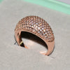 Women's Luxury Geometric Zircon Ring Gold Plated Brass And White Steel With Full Stone Inlay Fashion Jewelry