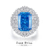 Women's Luxury Heavy Industry Ring With High Carbon Diamond And Ice Flower Pattern Made Of S925 Sterling Silver And 8A Zircon