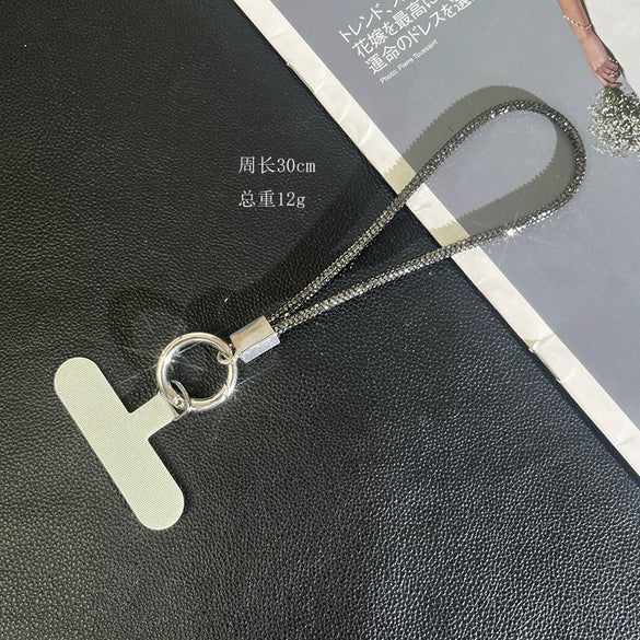 Women's Luxury Highgrade Crystal Diamond Chain Halter Phone Case Hanging Ornaments With Crossbody Chain Electroplated Design