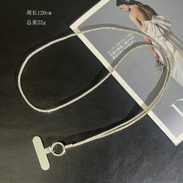 Women's Luxury Highgrade Crystal Diamond Chain Halter Phone Case Hanging Ornaments With Crossbody Chain Electroplated Design