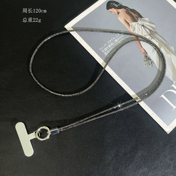 Women's Luxury Highgrade Crystal Diamond Chain Halter Phone Case Hanging Ornaments With Crossbody Chain Electroplated Design