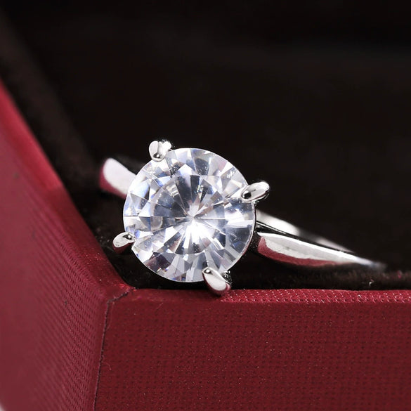 Women's Luxury Leaf Geometric Alloy Ring With White Zircon Inlay Electroplated Engagement Style Jewelry