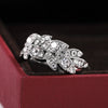Women's Luxury Leaf Geometric Alloy Ring With White Zircon Inlay Electroplated Engagement Style Jewelry