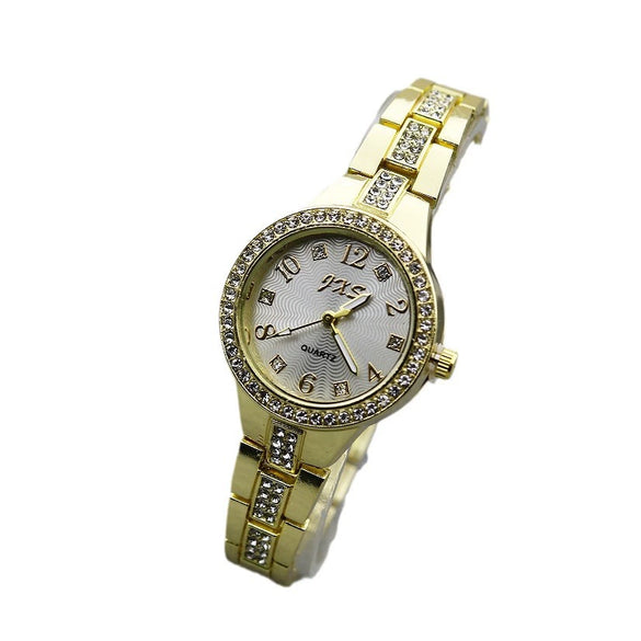 Women's Luxury Leisure Metal Quartz Watch With Round Dial And Stainless Steel Strap