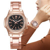 Women's Luxury Leisure Stainless Steel And Alloy Watch With Octagonal And Round Design