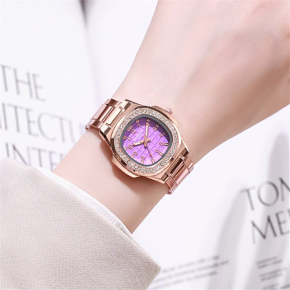 Women's Luxury Leisure Stainless Steel And Alloy Watch With Octagonal And Round Design