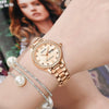Women's Luxury Nonmechanical Quartz Watch Alloy Case And Strap Round Dial Leisure Style Waterproof Luminous