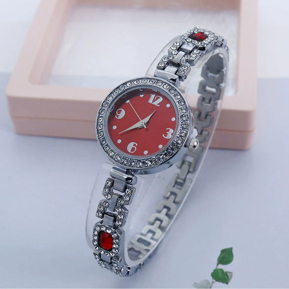 Women's Luxury Quartz Bracelet Watch Alloy Round Diamond