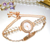 Women's Luxury Quartz Round Alloy Bracelet Watch With Mineral Strengthened Glass Mirror And Jewelry Buckle