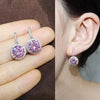 Women's Luxury Round Copper Zircon Inlaid Geometric Earrings